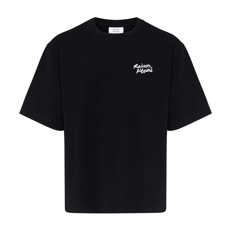 메종키츠네 핸드라이팅 반팔 티셔츠 OM00123KJ0119 O197 - Maison Kitsune