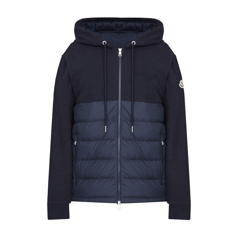몽클레르 로고 후드 네이비 남성 집업 가디건 8G00013 89AE5 778 - Moncler