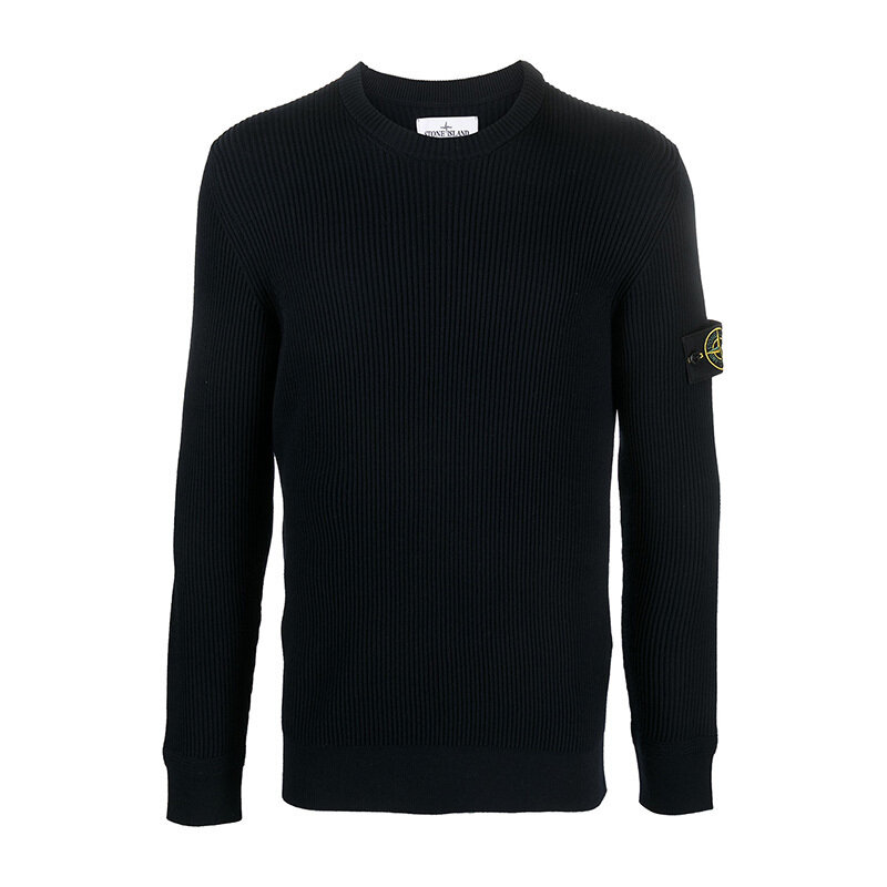 스톤아일랜드 와펜 패치 울 니트 네이비 7915553C2 A0020 - Stone Island