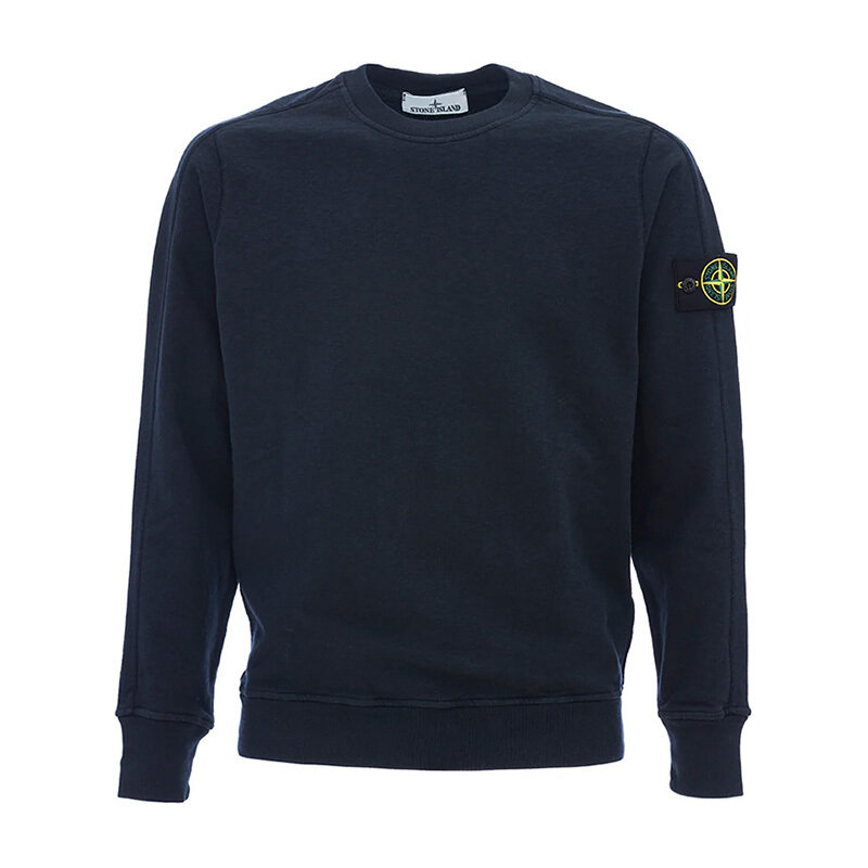 스톤아일랜드 로고 패치 크루넥 맨투맨 네이비 801566060 V0020 - Stone Island