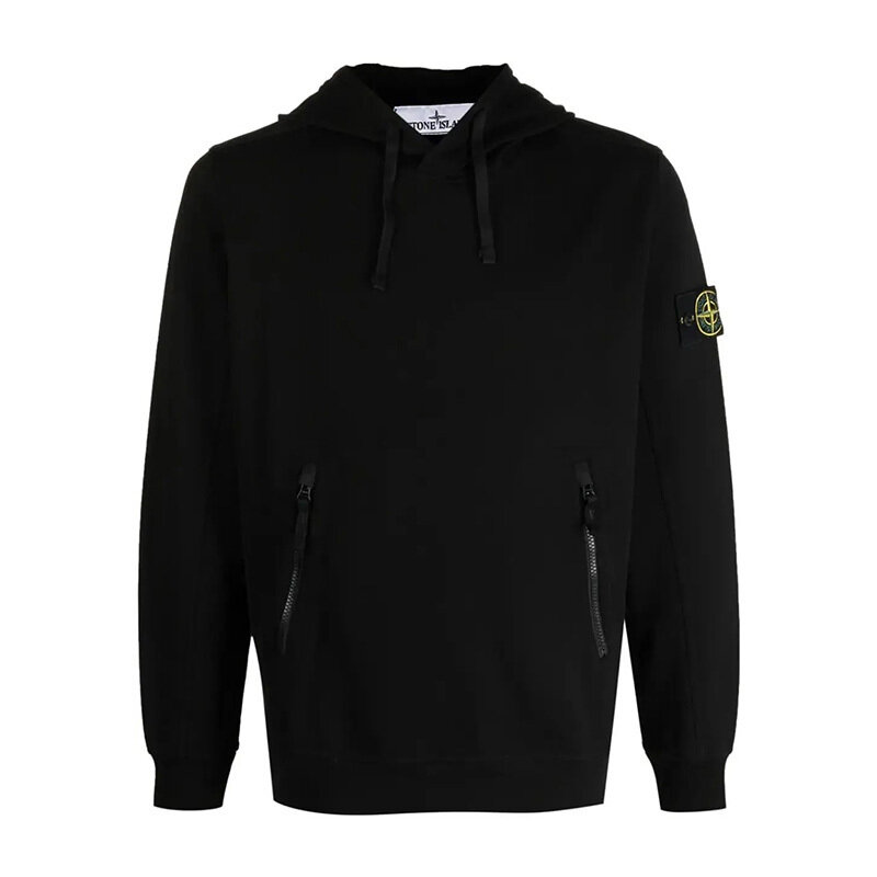 스톤아일랜드 스트레치 코튼 플리스 후드티셔츠 블랙 781560452 V0029 - Stone Island