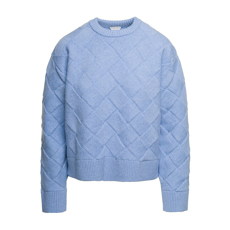 보테가베네타 인트레치아오 울 스웨터 블루 753728 V36Y0 4225 - Bottega Veneta