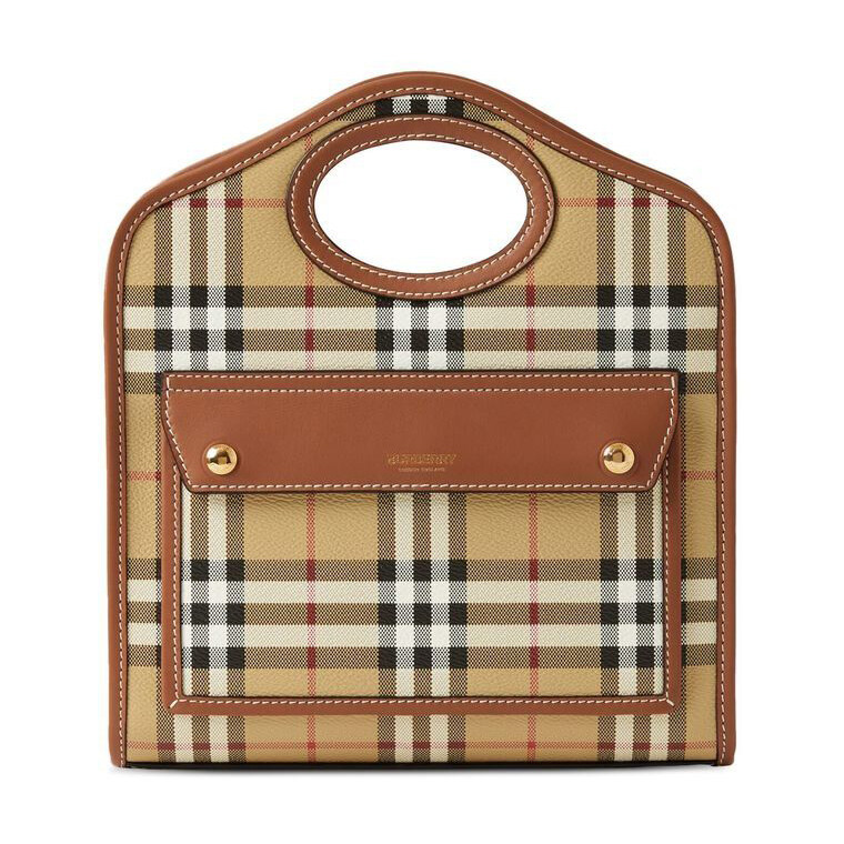 버버리 미니 포켓 토트백 베이지 8066166 - Burberry