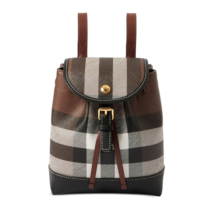 버버리 체크 마이크로 백팩 브라운 8068102 - Burberry