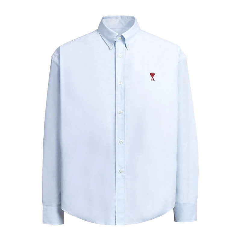 26SS 아미 하트 로고 옥스포드 셔츠 블루 BFUSH063 CO0031 450 - Ami