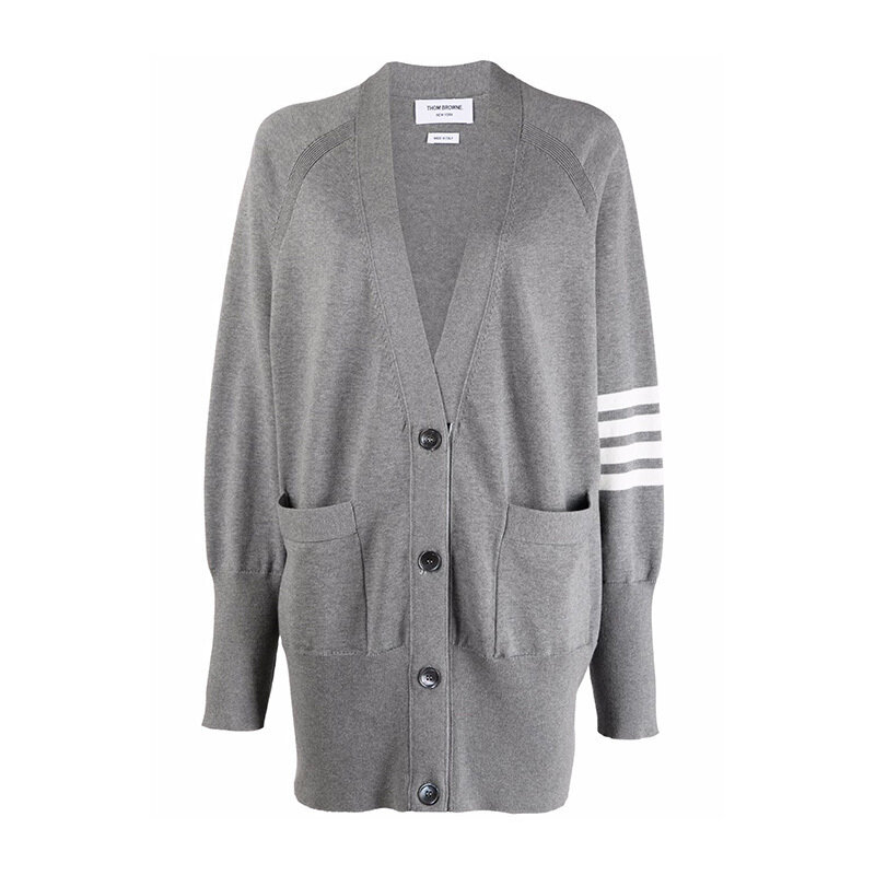 26SS 톰브라운 4바 스트라이프 가디건 라이트그레이 FKC424A Y3007 055 - Thom Browne