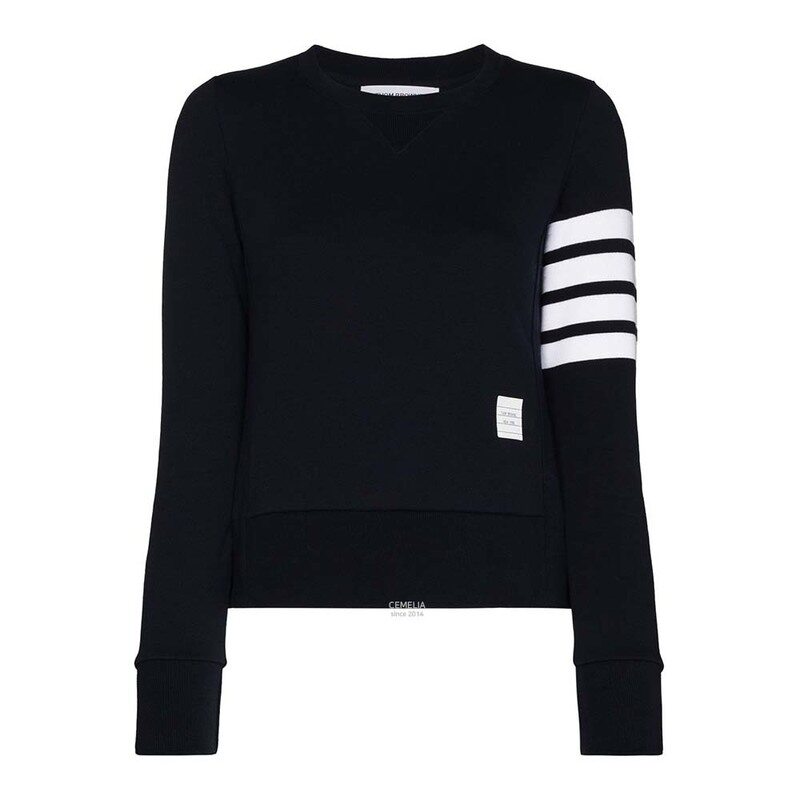 26SS 톰브라운 4바 루프백 코튼 져지 맨투맨 네이비 FJT002A 00535 415 - Thom Browne