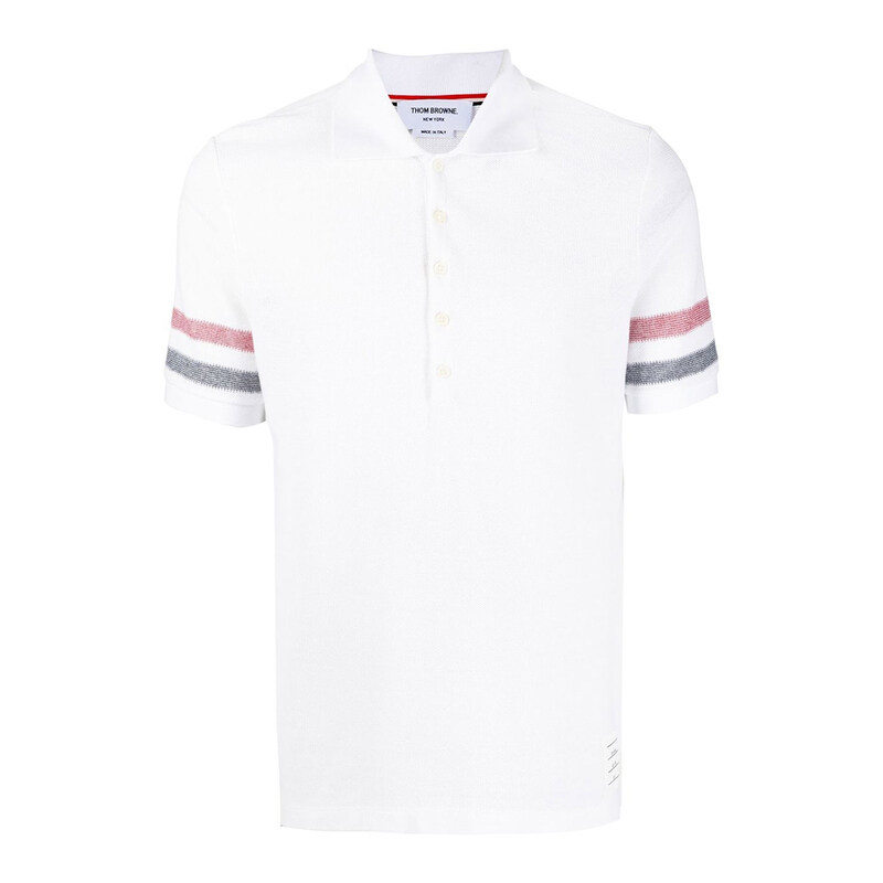 톰브라운 남자 카라 반팔티셔츠 MJP169A J0046 100 - Thom Browne