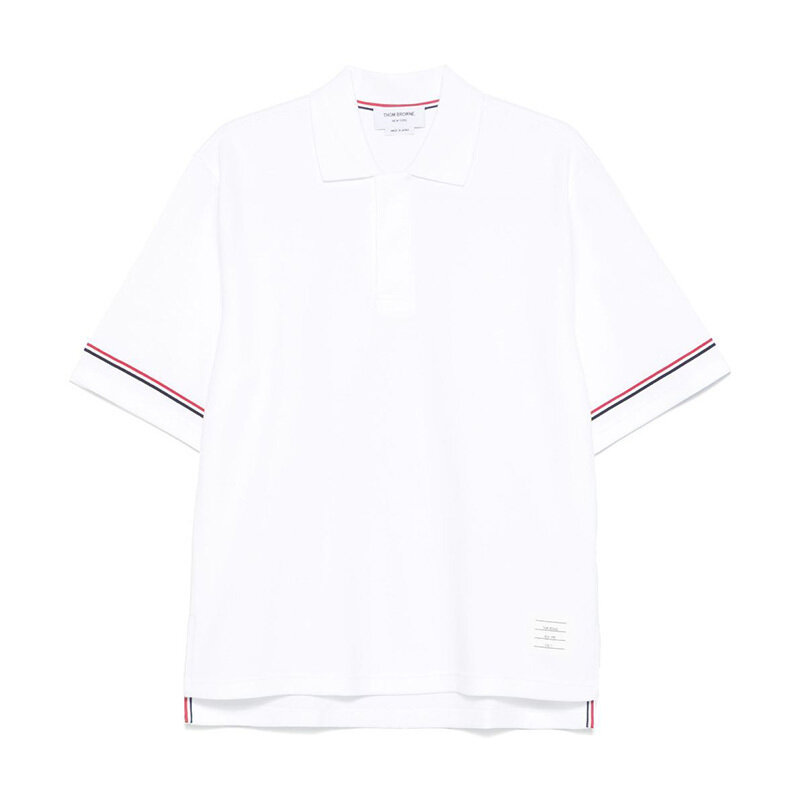 톰브라운 코튼 럭비 폴로 셔츠 화이트 MJP209A J0199 100 - Thom Browne