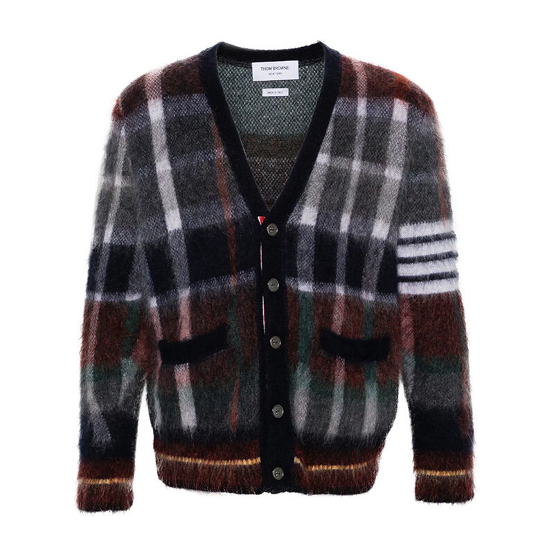 톰브라운 헥터 타탄 체크 가디건 블루 MKC559A Y8008 996 - Thom Browne