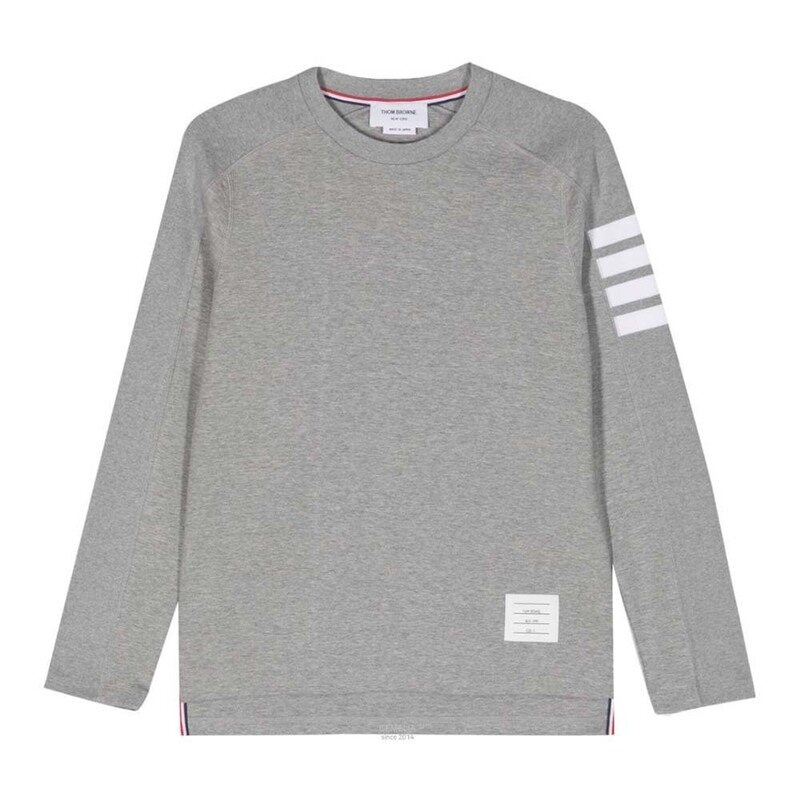 26SS 톰브라운 코튼 4바 긴팔 티셔츠 라이트그레이 MJS245A 07323 055 - Thom Browne