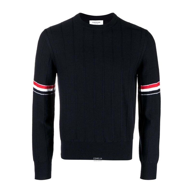 톰브라운 울 릴랙스 풀오버 네이비 MKA496A Y1002 415 - Thom Browne