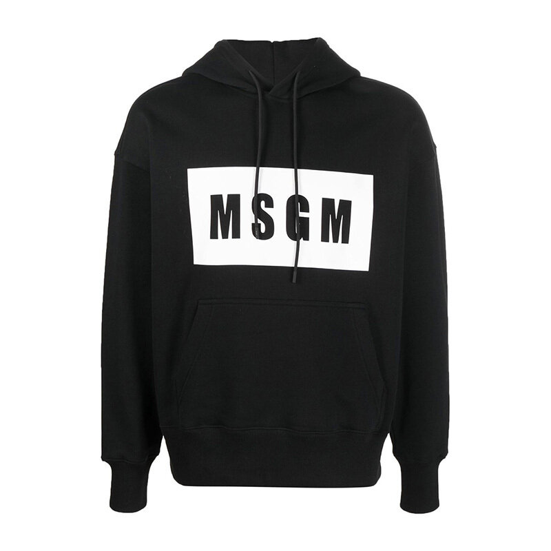 엠에스지엠 박스 로고 후드 티셔츠 블랙 2000MM525 200001 99 - MSGM