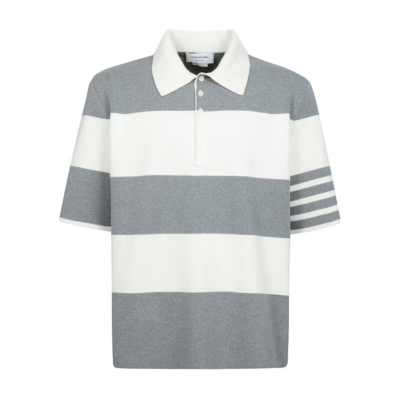 톰브라운 럭비 스트라이프 폴로 셔츠 MKP134A Y3043 136 - Thom Browne