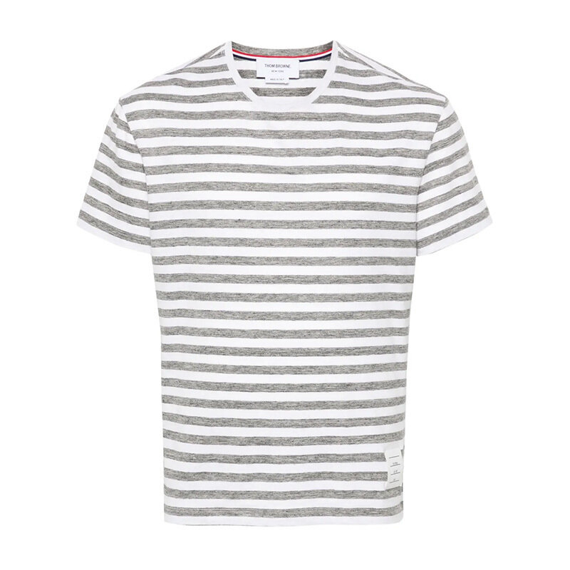톰브라운 스트라이프 리넨 티셔츠 MJS272A J0119 055 - Thom Browne