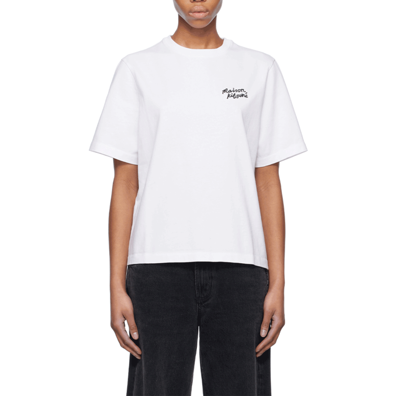 [국내배송] 메종키츠네 핸드라이팅 여성 반팔 티셔츠 MW00126KJ0119-M186 - Maison Kitsune