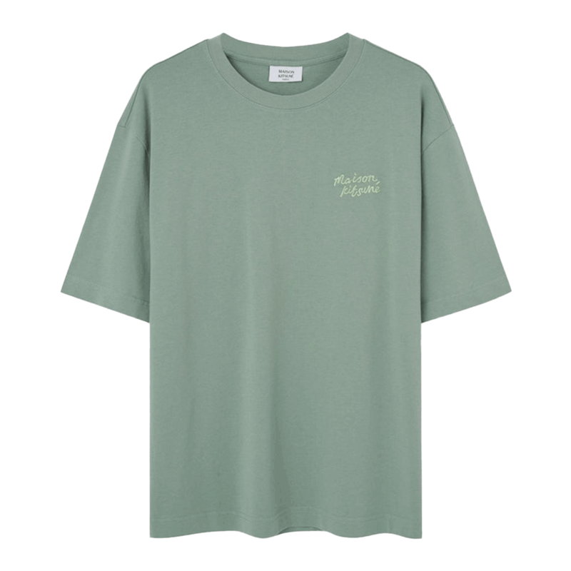 [국내배송] 메종키츠네 핸드라이팅 남성 반팔 티셔츠 OM00123KJ0119-0078 - Maison Kitsune