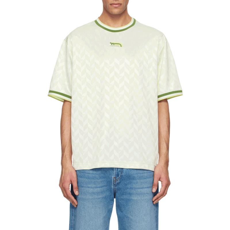 [국내배송] 메종키츠네 폭스헤드 자카드 반팔 티셔츠 OM00118KJ7021-0170 - Maison Kitsune