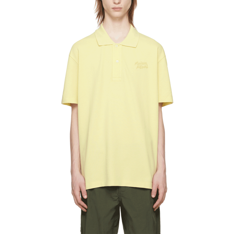 [국내배송] 메종키츠네 핸드라이팅 폴로 카라 반팔티 MM00201KJ7010-P712 - Maison Kitsune