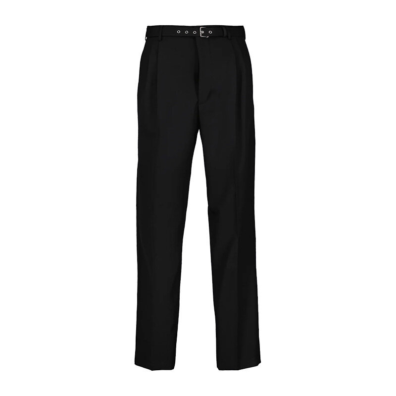 프라다 벨티드 울 팬츠 블랙 UP0244 1358 F0002 - Prada