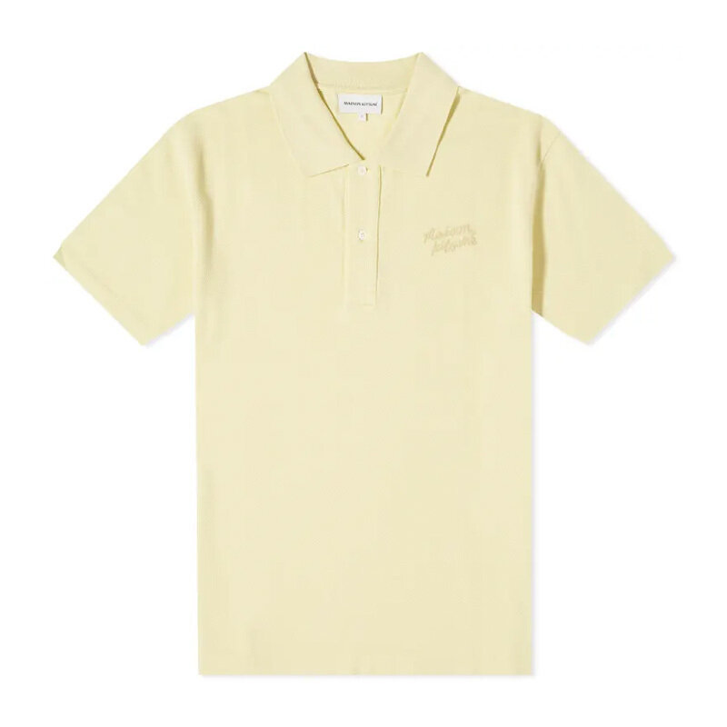 메종키츠네 핸드라이팅 폴로 티셔츠 MM00201KJ7010 P712 - Maison Kitsune