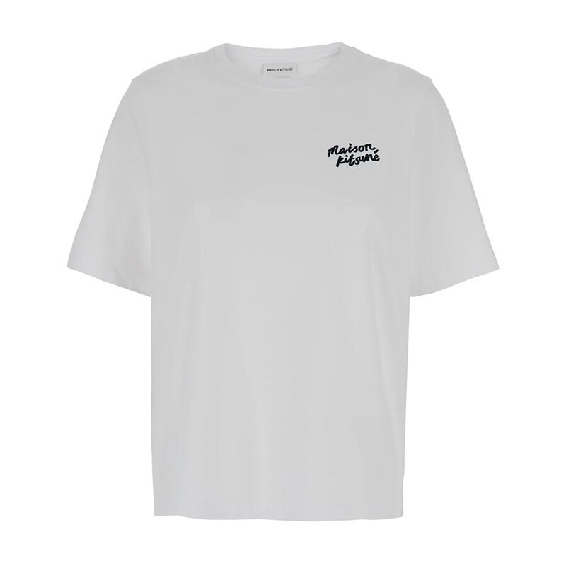 메종키츠네 핸드라이팅 반팔 티셔츠 MW00126KJ0119 M186 - Maison Kitsune