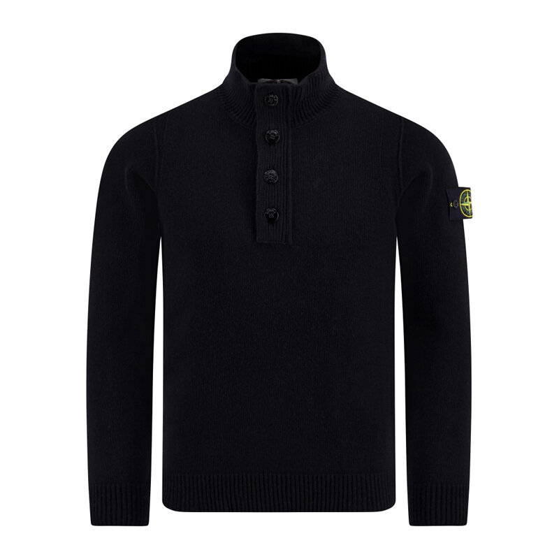 26FW 스톤아일랜드 하프 집업 니트웨어 블랙 L2S155100040 S00A3 V0029 - Stone Island
