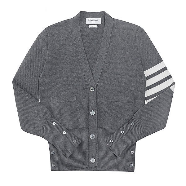 톰브라운 FKC207A 00219 035 4-바 스트라이프 브이넥 여성 가디건 - Thom Browne