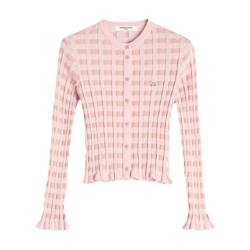 [국내배송] 메종키츠네 체크 가디건 베이비폭스 여성 OW00501KT1091-0139 - Maison Kitsune