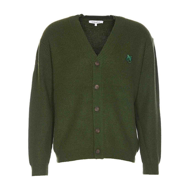 메종키츠네 볼드 폭스 헤드 패치 가디건 NM00501KT1093 P391 - Maison Kitsune