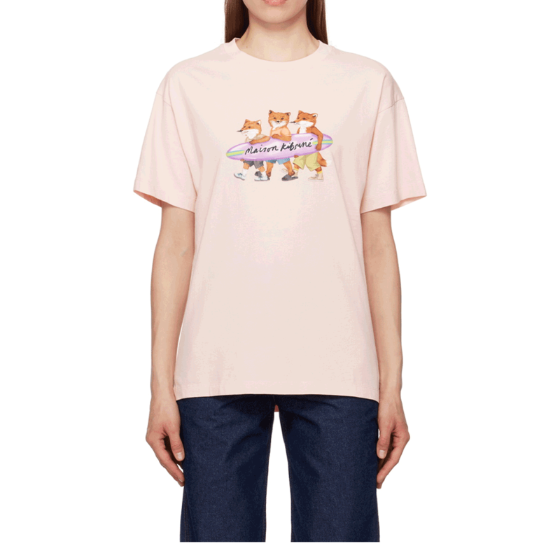 [국내배송] 메종키츠네 반팔 티셔츠 서핑폭스 여성 MW00116KJ0136-P616 - Maison Kitsune
