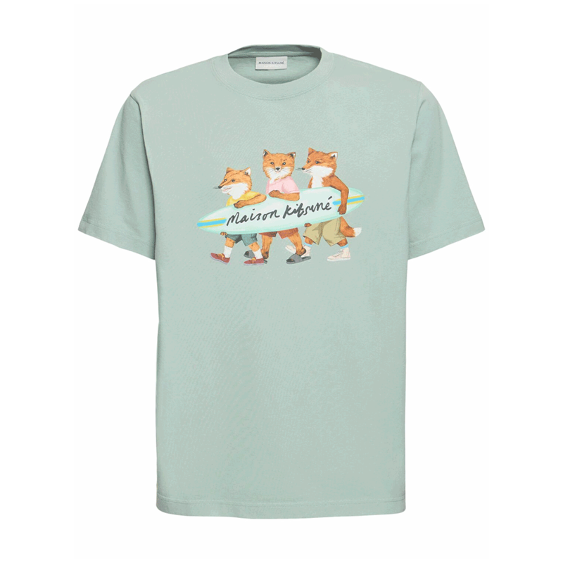 [국내배송] 메종키츠네 반팔 티셔츠 서핑폭스 남성 MM00120KJ0118-P417 - Maison Kitsune