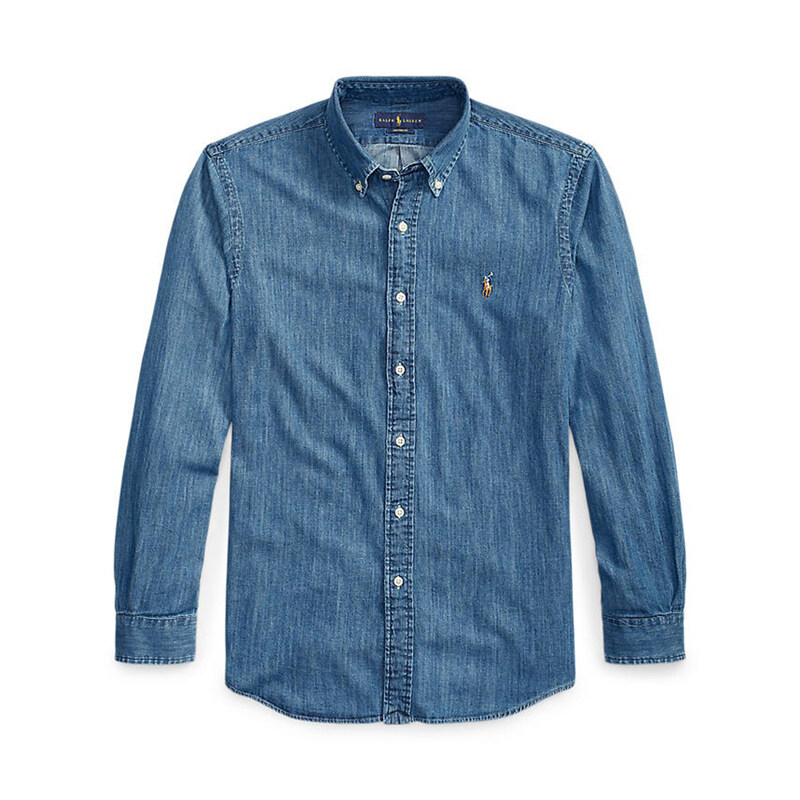 국내배송 폴로 랄프로렌 남성 포니로고 자수 데님셔츠 710792043001 - Polo Ralph Lauren