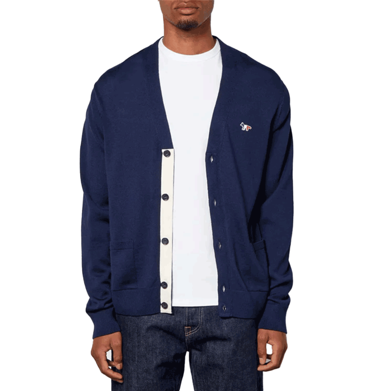 [국내배송] 메종키츠네 남성 폭스헤드 가디건 GU00542KT1036-NA/P480 - Maison Kitsune