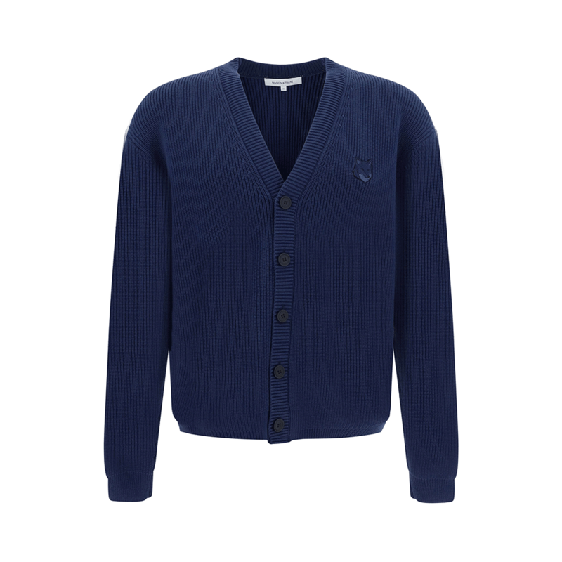 [국내배송] 메종키츠네 남성 볼드 폭스헤드 리브 가디건 MM00506KT1098-P476 - Maison Kitsune