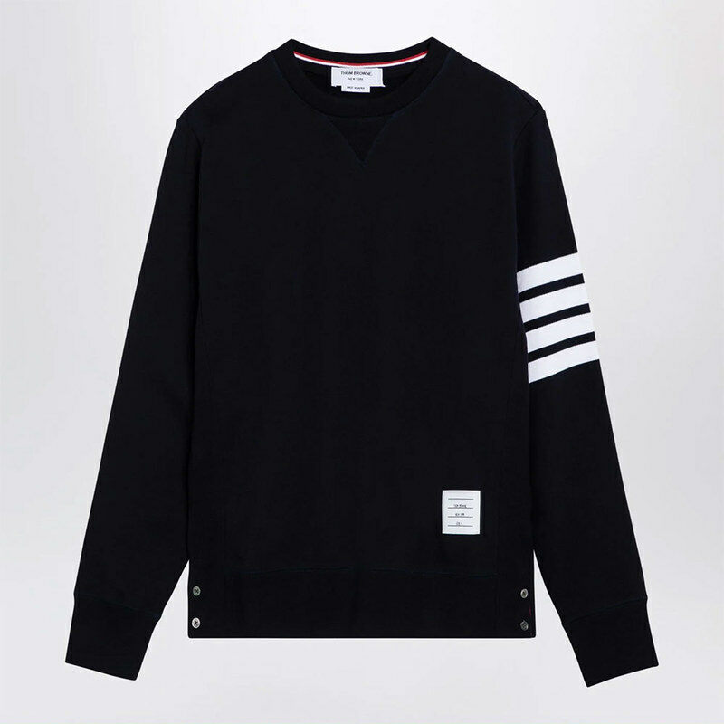 [국내배송]톰브라운 4바 스트라이프 RWB 탭 루프백 져지 니트 맨투맨 MJT021H 00535 461 - Thom Browne
