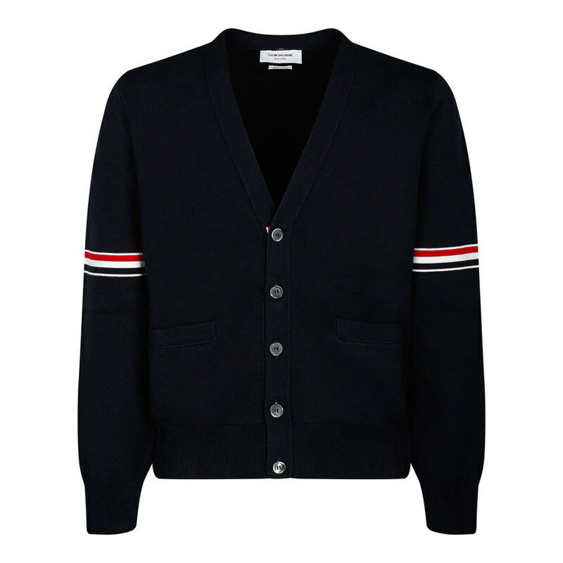 [국내배송] 톰브라운 남성 RWB 암밴딩 밀라노스티치 가디건 MKC310A Y3007 415 - Thom Browne