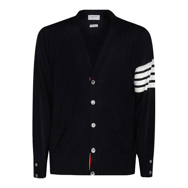 [국내배송] 톰브라운 남성 4바 스트라이프 서스테이너블 울 가디건 MKC002A Y1014 415 - Thom Browne