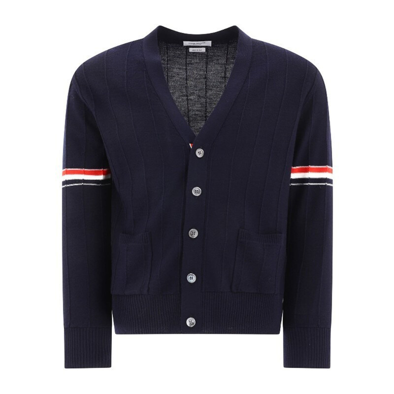 [국내배송] 톰브라운 남성 울 릴렉스 암 밴드 가디건 MKC519A Y1002 415 - Thom Browne