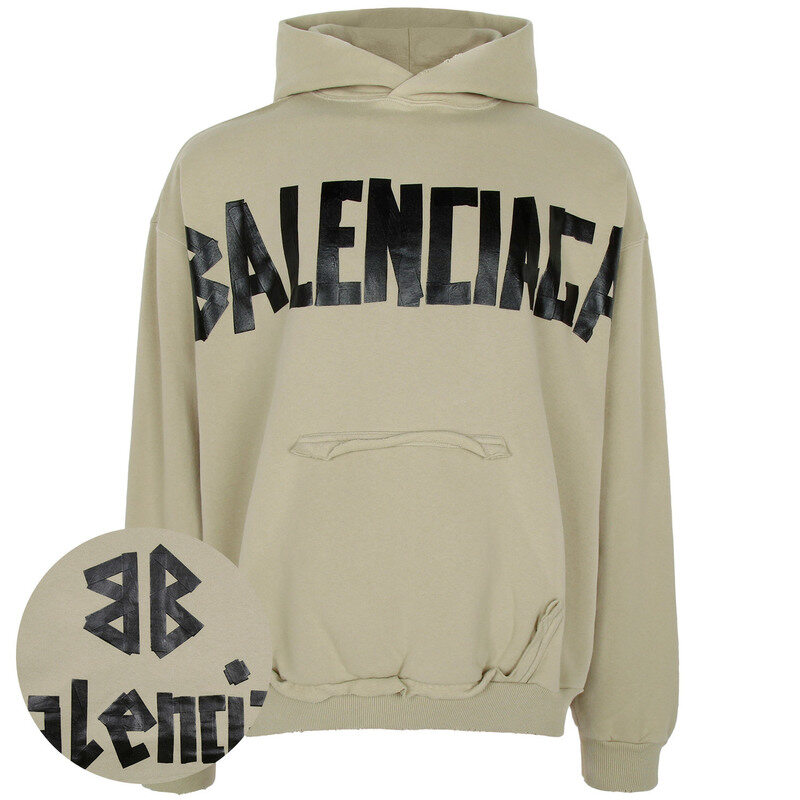 발렌시아가 테이프 타입 립드 포켓 후디 744441 TSV86 9501 - Balenciaga