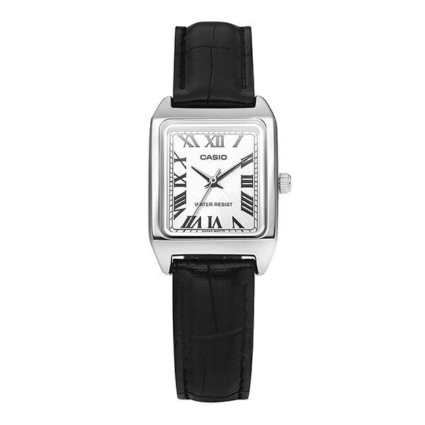 카시오 LTP-V007L-7B1UDF (LTP-V007L-7B1) 아날로그 스퀘어 수능 학생 여성 가죽시계 - Casio