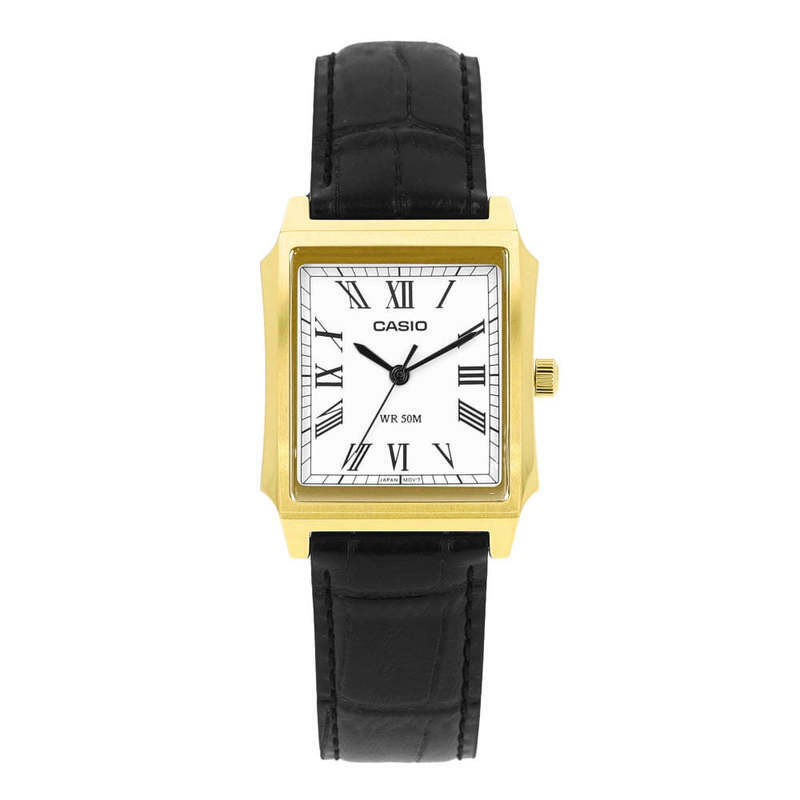 카시오 MTP-B190GL-7BVDF 아날로그 스퀘어 빈티지 레트로 수능 학생 공용 가죽시계 - Casio