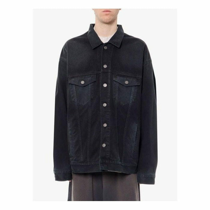 발렌시아가 백 로고 데님 자켓 793892 TNW11 1672 - Balenciaga