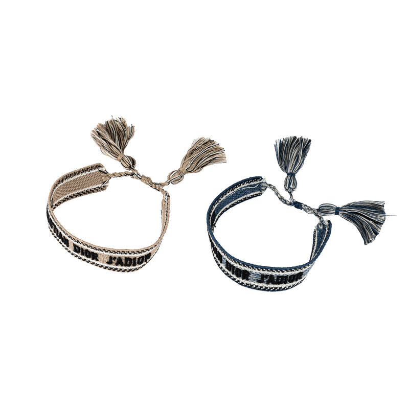 디올 J'ADIOR 코튼 브레이슬릿 세트 Ecrublue B0961ADRCO-25B - Christian Dior