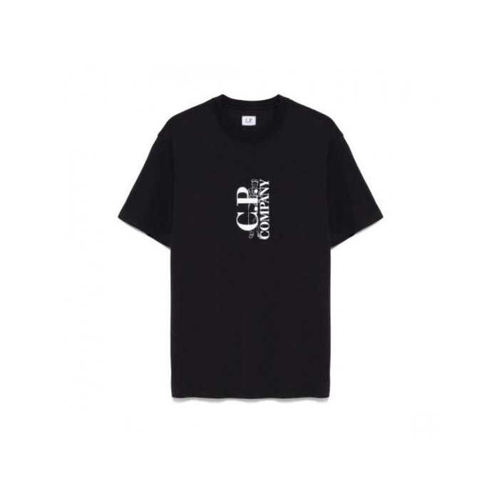 CP컴퍼니 301 저지 버티컬 로고 티셔츠 18CMTS138A 005100W 999 - CP company