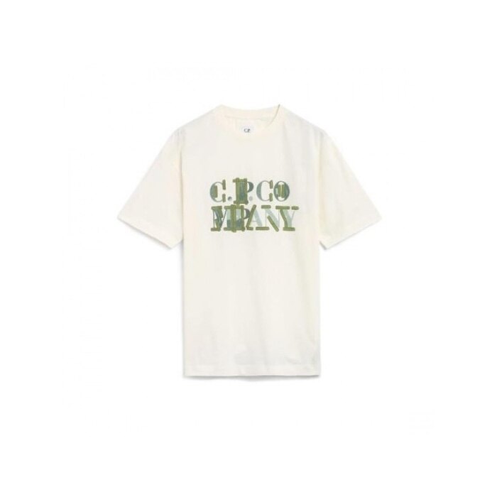 CP컴퍼니 301 저지 블러 로고 티셔츠 블러드 18CMTS145A 006586W 103 - CP company