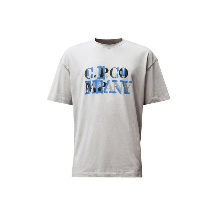 CP컴퍼니 301 저지 블러 로고 티셔츠 블러드 18CMTS145A 006586W 800 - CP company