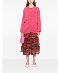 꼼데가르송 라운드 넥 더블 버건디 엠블럼 니트 AX N075 051 4 썸네일 1
