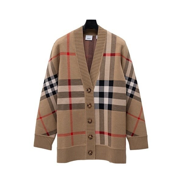 [BURBERRY] 버버리 체크 울 가디건 8039153 - Burberry