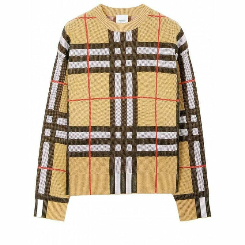 버버리 체커드 테크니컬 코튼 스웨터 체크 8070354 - Burberry